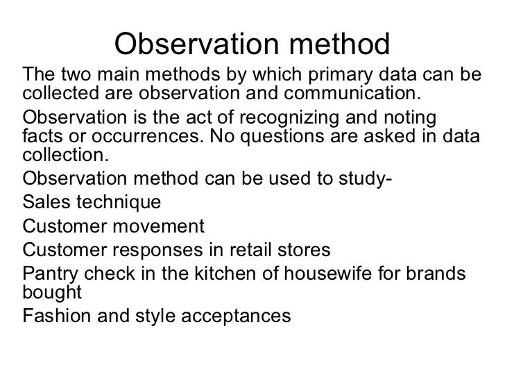 what is observation method in research methodology