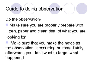 Observation Method | PPT