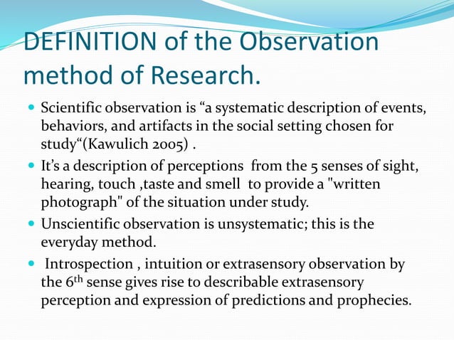 Observation methods of data collection in behavioral science | PPT