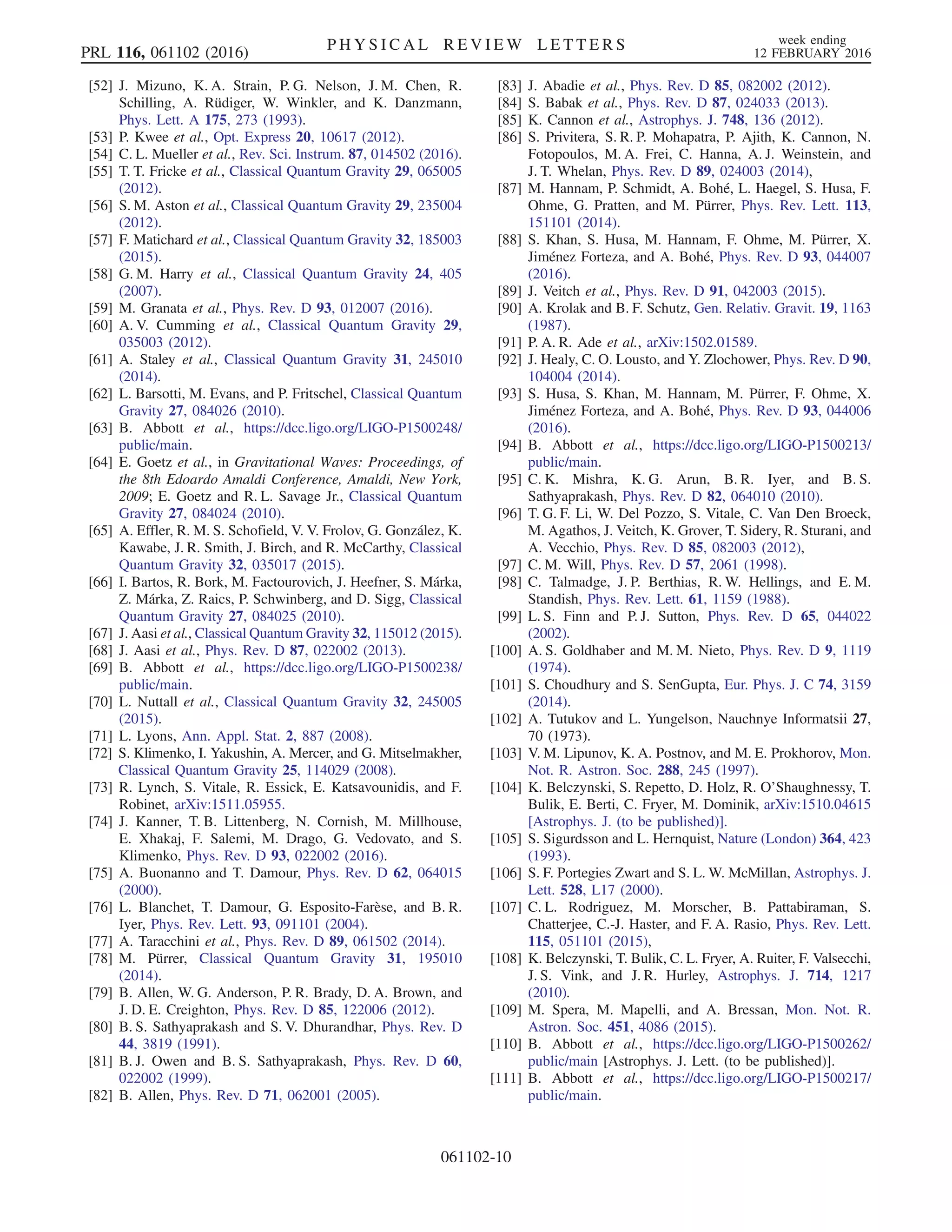 Observation of gravitational waves from a binary black hole merger pdf