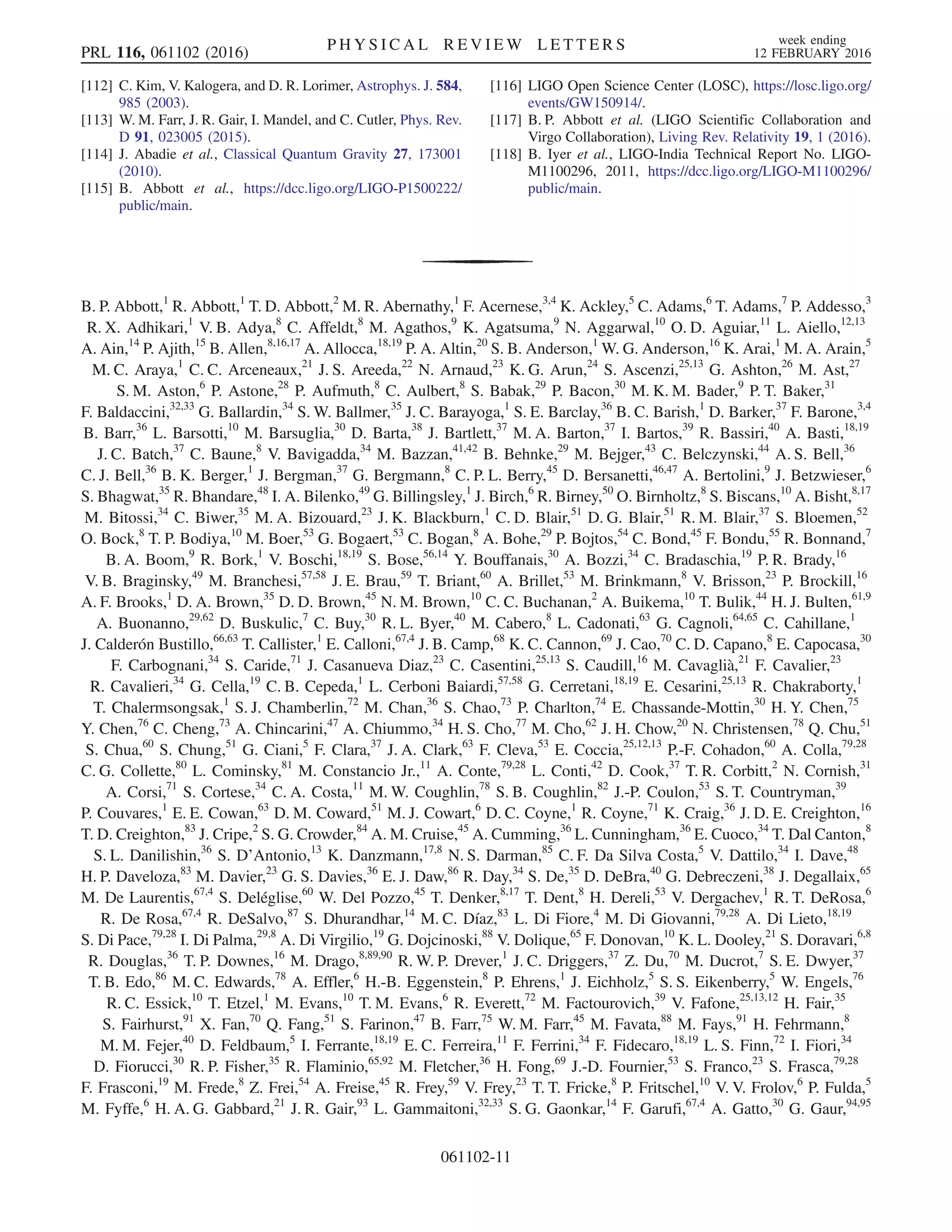 Observation of gravitational waves from a binary black hole merger pdf