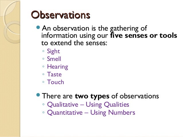 Observations vs-inferencespart one