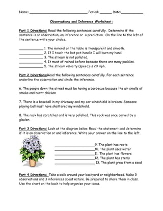 Observations and Inference Worksheet | PDF observations-and-inference-worksheet-pdf