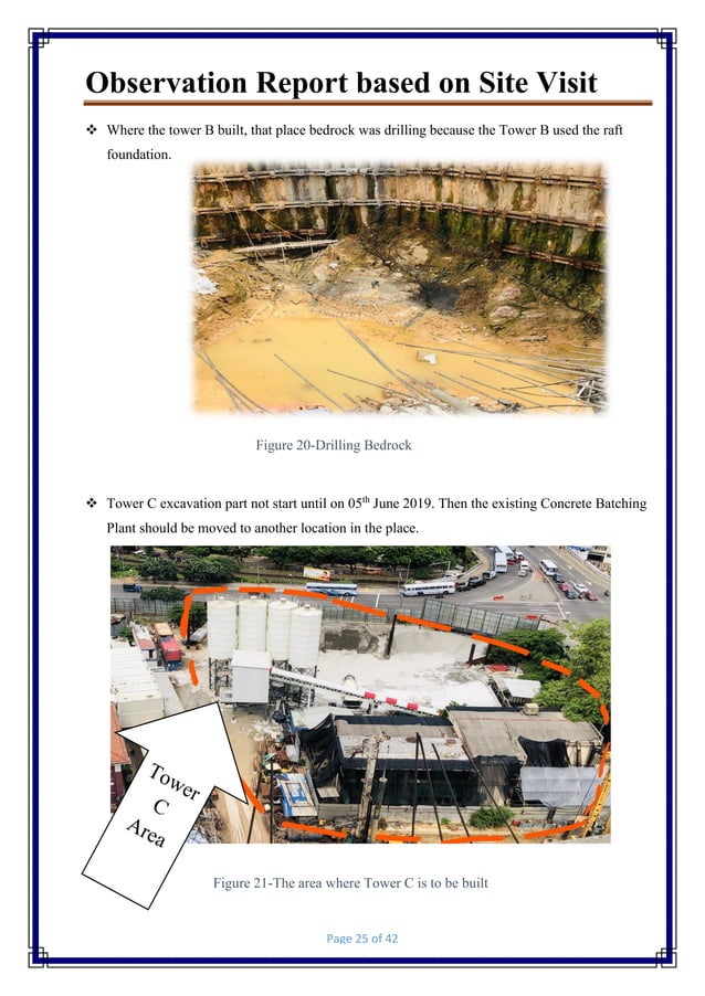Observation site report | PDF | Civil Engineering Industry | Industries