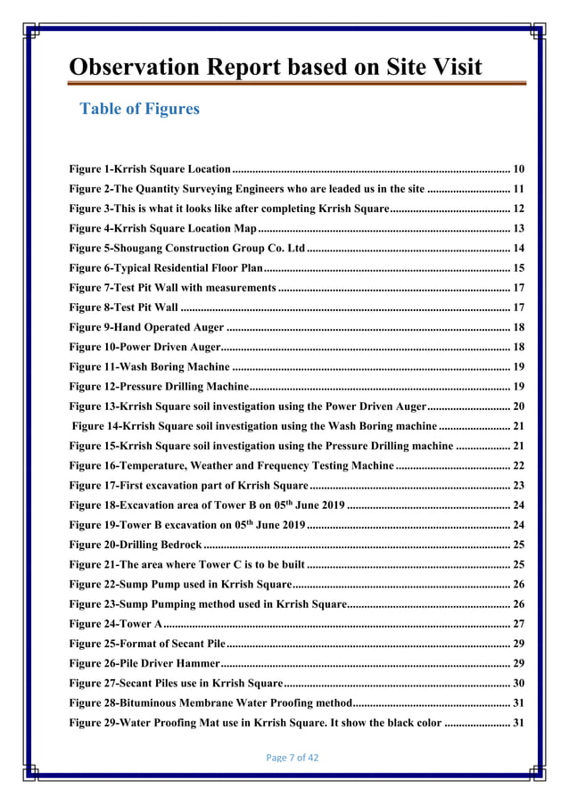 Observation site report | PDF | Civil Engineering Industry | Industries