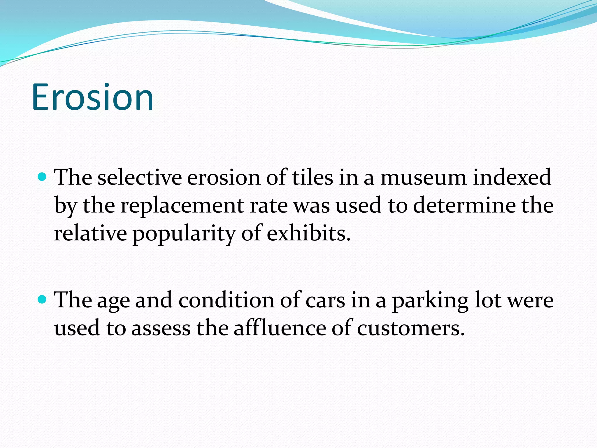 Types of tracesAccretionErosion