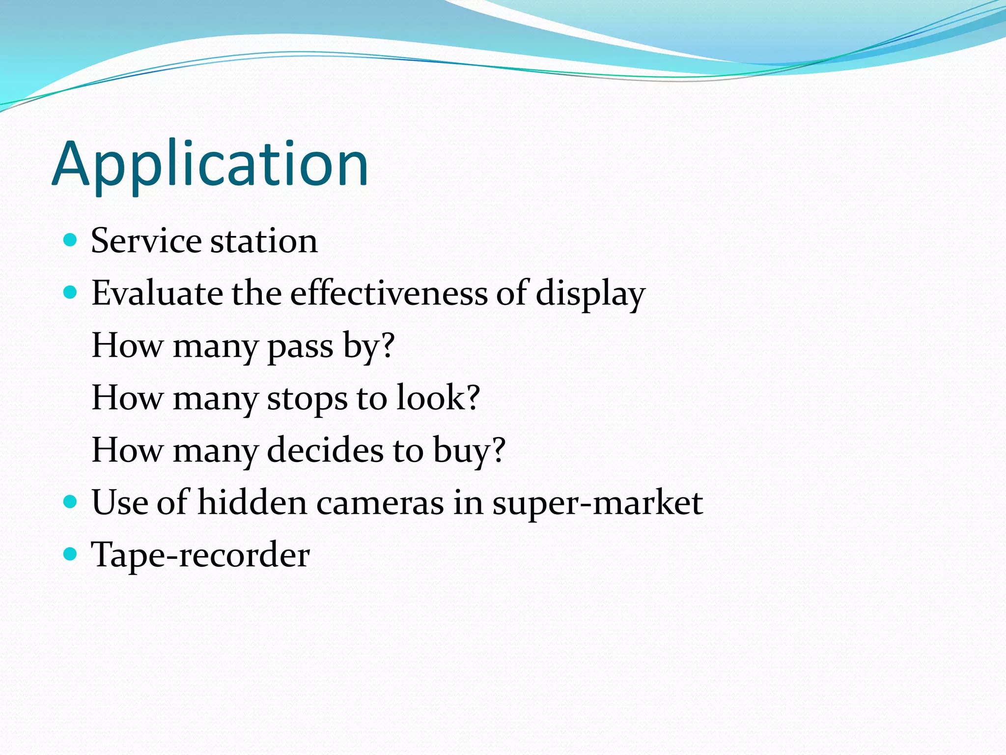 Empathic InterviewingIt is an exploratory research type.It is used to probe beneath generalizations.Identify the social factors influencing consumer behavior.