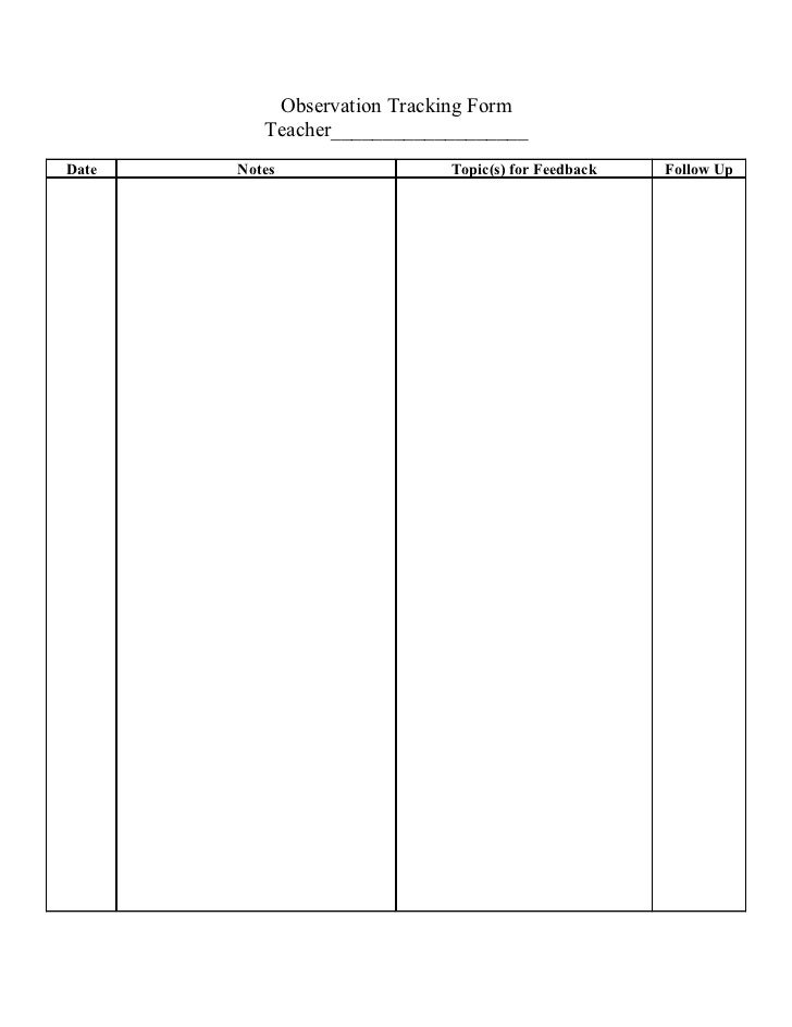 Observation tracking form
