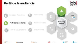 #IABFinanzas
Perfil de la audiencia
Inversión Publicitaria
Perfil de la audiencia
Mancha publicitaria
Buscadores
Redes Soc...