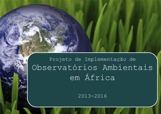 Projeto de Implementação de
Observatórios Ambientais
       em África

           2013-2016
 