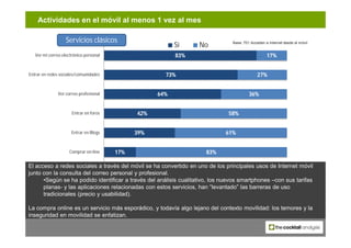 Actividades en el móvil al menos 1 vez al mes

                   Servicios clásicos                                      ...