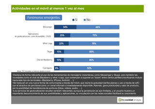 Actividades en el móvil al menos 1 vez al mes

                 Fenómenos emergentes
                                     ...