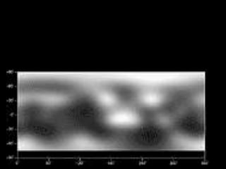 Este é o primeiro mapa da
superfície baseado numa imagem
do planeta mais remoto do sistema
solar, Plutão.
 