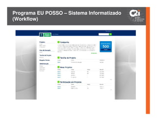 Programa EU POSSO – Sistema Informatizado
(Workflow)
 