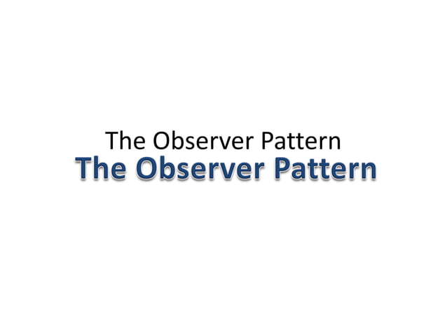 Observer Pattern | PPT