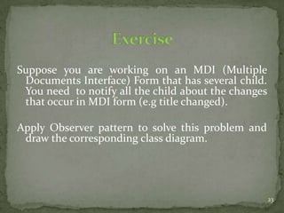 Observer & singleton pattern | PPTX