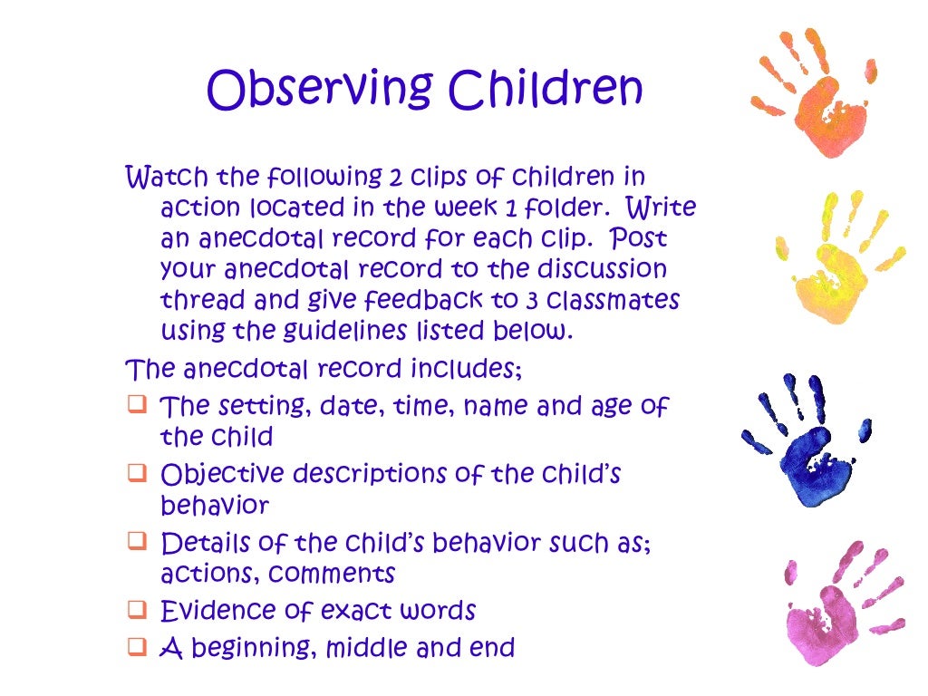 Child observation essay examples