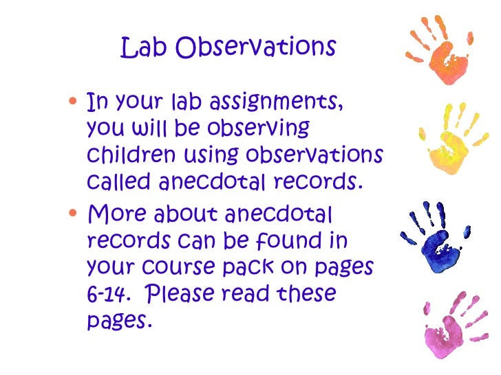 Sample anecdotal record picture