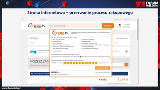 Jak wybrać 45 najlepszych
prezentacji na FORUM?
Jak wybrać 45 najlepszych
prezentacji na FORUM?
Strona internetowa – przerwanie procesu zakupowego
 