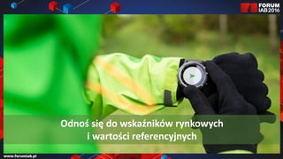 Jak wybrać 45 najlepszych
prezentacji na FORUM?
Jak wybrać 45 najlepszych
prezentacji na FORUM?
Odnoś się do wskaźników rynkowych
i wartości referencyjnych
 