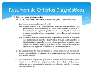Resumen de Criterios Diagnósticos
 