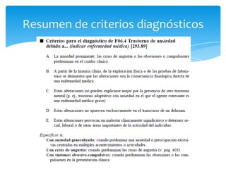 Resumen de criterios diagnósticos
 
