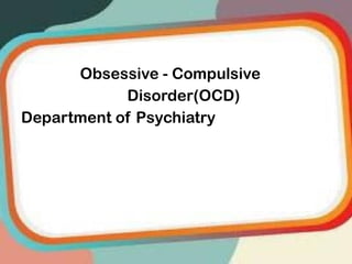 Overview Ocd Comprehensive Overview of Obsessive-Compulsive Disorder (OCD): Causes ...