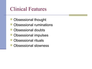 Obessional Rituals Obsessive compulsive disorder | PPT