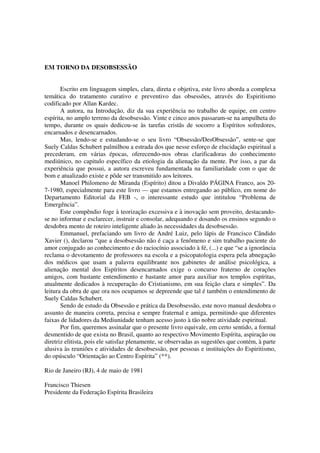 Obsessão e desobsessão (suely caldas schubert) | PDF
