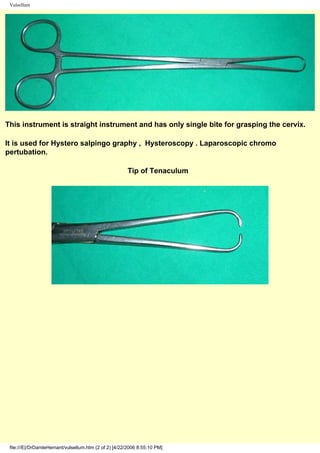Instruments used in OBG Nursing | PDF