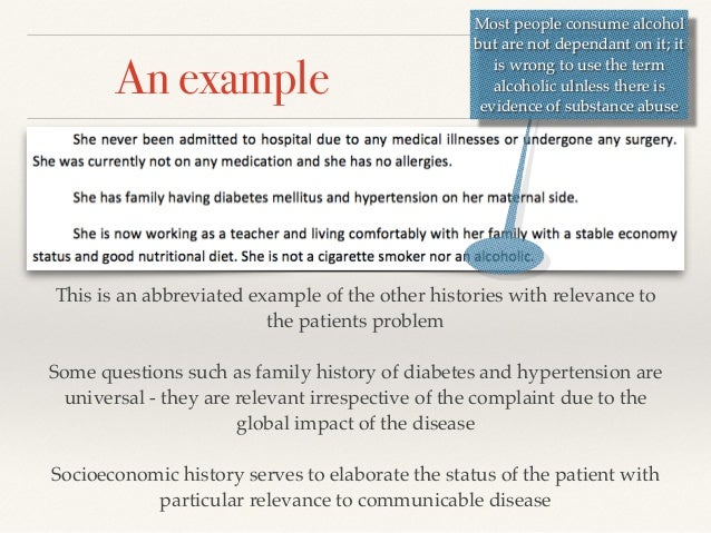 sample patient histories