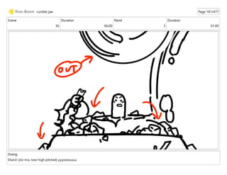 Scene
36
Duration
06:00
Panel
5
Duration
01:00
Dialog
Shard: (slo-mo, now high pitched) yyyooouuuu
rumble jaw Page 181/477
 