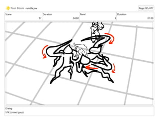 Scene
57
Duration
04:00
Panel
3
Duration
01:00
Dialog
SFX: (crowd gasp)
rumble jaw Page 265/477
 