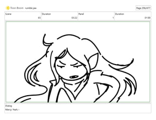 Scene
65
Duration
03:22
Panel
1
Duration
01:00
Dialog
Marcy: Yeah,--
rumble jaw Page 296/477
 