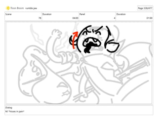 Scene
78
Duration
04:00
Panel
4
Duration
01:00
Dialog
M: *hisses in pain*
rumble jaw Page 338/477
 