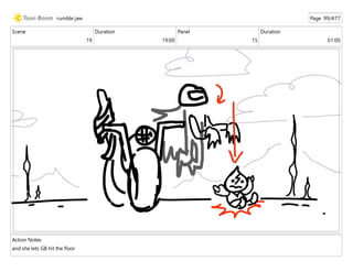 Scene
19
Duration
19:00
Panel
15
Duration
01:00
Action Notes
and she lets GB hit the floor
rumble jaw Page 99/477
 