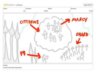 Scene
94
Duration
02:00
Panel
2
Duration
01:00
Dialog
crowds: Marceline! Marceline!
rumble jaw Page 409/477
 