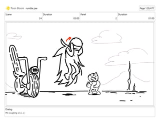 Scene
24
Duration
05:00
Panel
2
Duration
01:00
Dialog
PB: (coughing o/s [...] )
rumble jaw Page 129/477
 