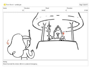 Scene
25
Duration
04:00
Panel
4
Duration
01:00
Dialog
Shard: (hurried) No visitors. We're in a state of emergency.
rumble jaw Page 136/477
 