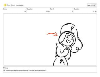 Scene
29
Duration
10:00
Panel
2
Duration
01:00
Dialog
PB: someone probably remembers me from the last time I visited--
rumble jaw Page 147/477
 