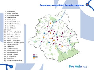 Comptages en matinée: lieux de comptage
 