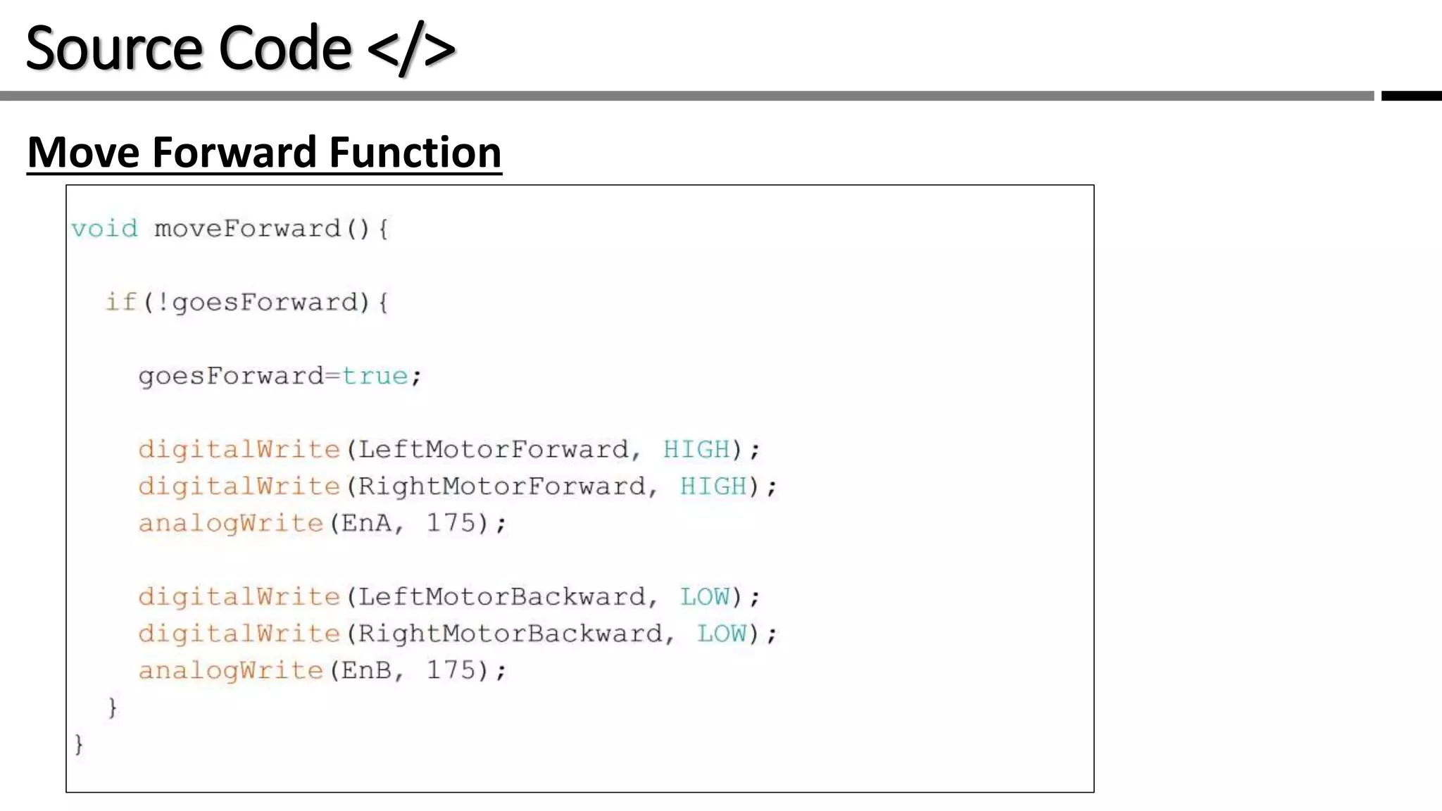Source Code </> /
Move Forward Function
 