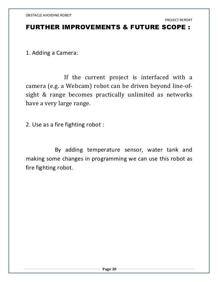 obstacle avoiding robot using arduino project report