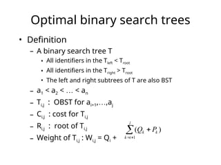 Comprehensive Analysis and Computation of Optimal Binary Search Trees | PPT