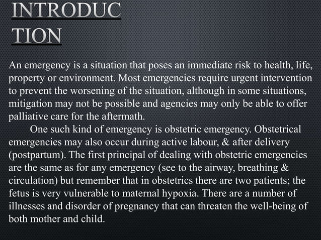 Obstetrical Emergency & Management.pptx | Pregnancy | Reproductive Health