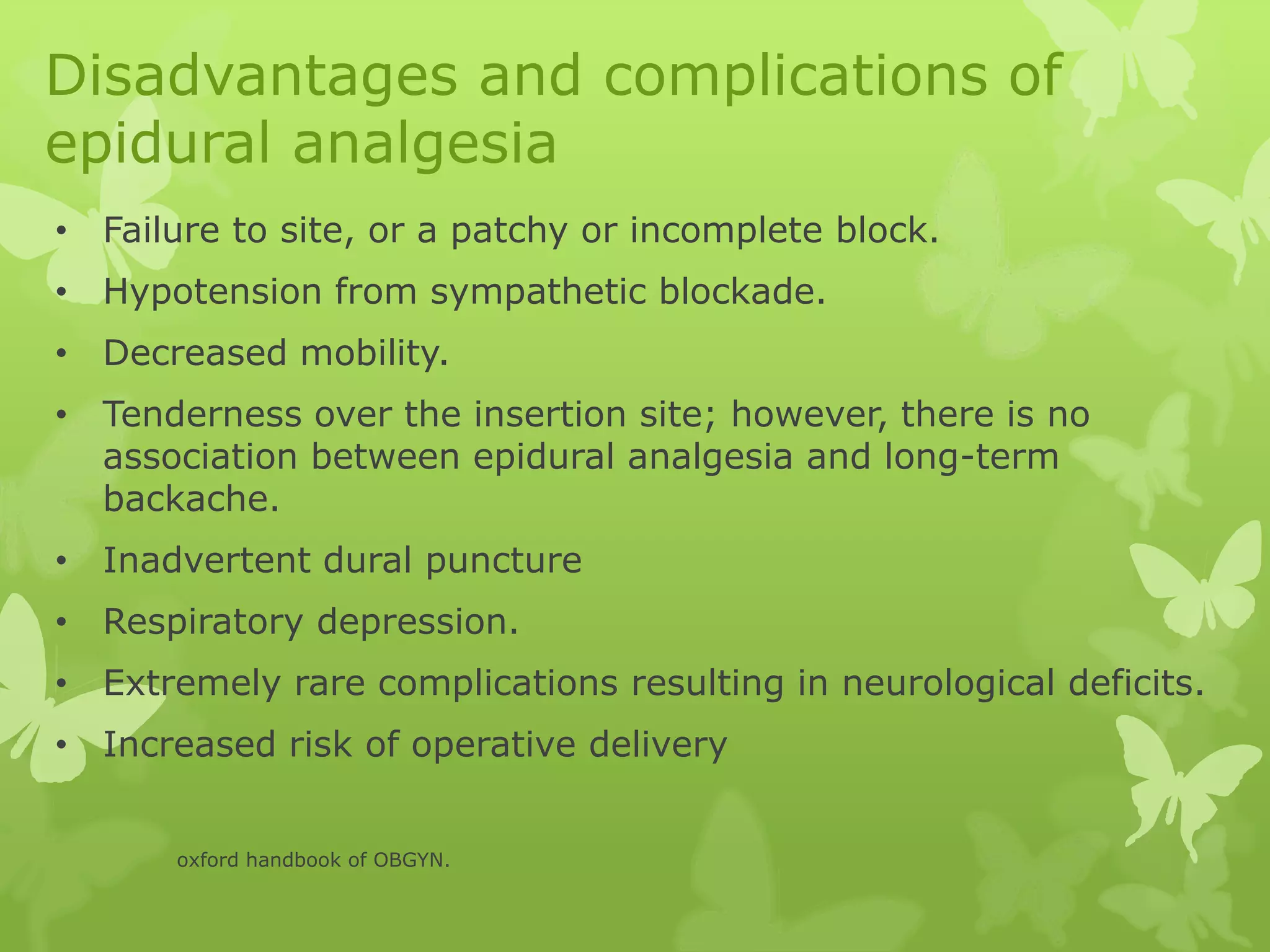 Obstetric anaesthesia and analgesia | PPTX