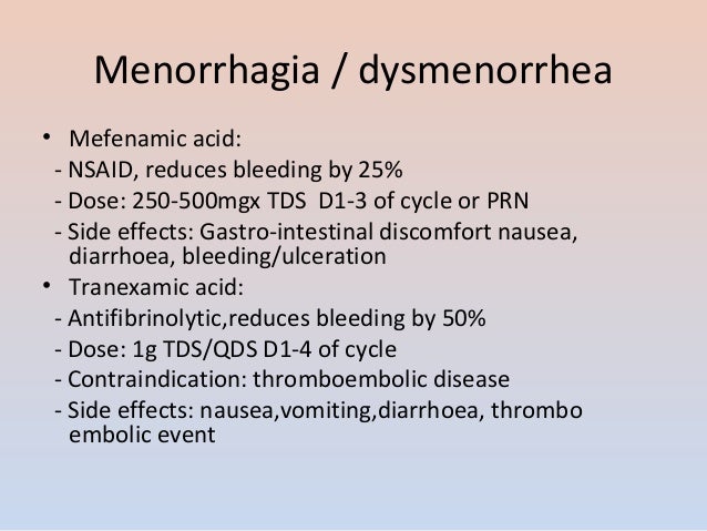 Mefenamic Acid Side Effects Nhs