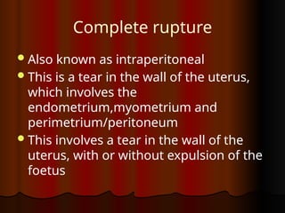 OBSTETRIC EMERGENCIES in midwifery- rupture uterus, cord prolapse ...