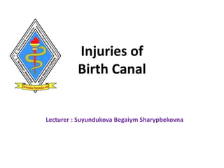 Injuries of
Birth Canal
Lecturer : Suyundukova Begaiym Sharypbekovna
 