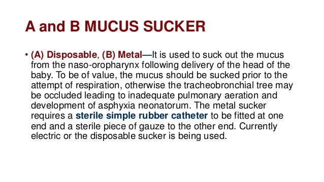 mucus sucker use
